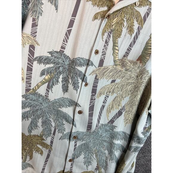 Tommy Bahama Mens Palm Tree Print Button Up Hawaiian Shirt Size XL Silk Resort - Picture 5 of 9